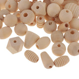 Maxbell 100g Natural Unfinished Wood Spacer Beads For Jewelry Making Craft Fashion DIY Craft Projects - Aladdin Shoppers