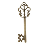 30 Pieces Vintage Key Hollow Charm Pendant Jewelry DIY Making Antique Brass