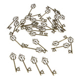 30 Pieces Vintage Key Hollow Charm Pendant Jewelry DIY Making Antique Brass