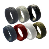 7 Piece 8mm Wide Flexible Rubber Silicone Wedding Finger Ring Band US Size10