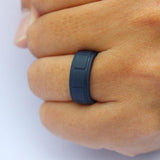 7 Piece 8mm Wide Flexible Rubber Silicone Wedding Finger Ring Band US Size10