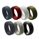 7 Piece 8mm Wide Flexible Rubber Silicone Wedding Finger Ring Band US Size10