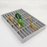 Maxbell 2xMen Women Bangle Bracelet Trays 40 Slot Compartment Box Showcase Gray