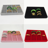 Maxbell 2xMen Women Bangle Bracelet Trays 40 Slot Compartment Box Showcase Gray