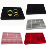 Maxbell 2xMen Women Bangle Bracelet Trays 40 Slot Compartment Box Showcase Gray