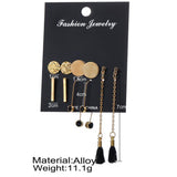 Maxbell 5 Pairs Charming Assorted Multiple Drop Dangle Long Tassel Earrings Jewelry Set - Aladdin Shoppers