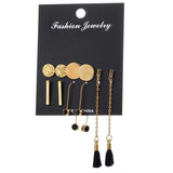 Maxbell 5 Pairs Charming Assorted Multiple Drop Dangle Long Tassel Earrings Jewelry Set - Aladdin Shoppers