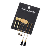 Maxbell 5 Pairs Charming Assorted Multiple Drop Dangle Long Tassel Earrings Jewelry Set - Aladdin Shoppers