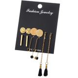 Maxbell 5 Pairs Charming Assorted Multiple Drop Dangle Long Tassel Earrings Jewelry Set - Aladdin Shoppers