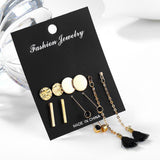 Maxbell 5 Pairs Charming Assorted Multiple Drop Dangle Long Tassel Earrings Jewelry Set - Aladdin Shoppers