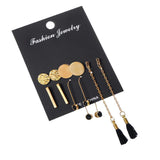 Maxbell 5 Pairs Charming Assorted Multiple Drop Dangle Long Tassel Earrings Jewelry Set - Aladdin Shoppers