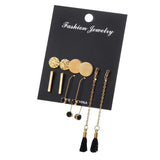 Maxbell 5 Pairs Charming Assorted Multiple Drop Dangle Long Tassel Earrings Jewelry Set - Aladdin Shoppers