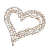 Maxbell Lovely Heart Faux Pearl Brooch Rhinestone Diamante Scarf Hat Pin Jewellery - Aladdin Shoppers