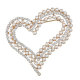 Maxbell Lovely Heart Faux Pearl Brooch Rhinestone Diamante Scarf Hat Pin Jewellery