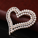 Maxbell Lovely Heart Faux Pearl Brooch Rhinestone Diamante Scarf Hat Pin Jewellery - Aladdin Shoppers