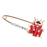 Maxbell Red Enamel Crystal Insect Ladybugs Brooch Lapel Pins Large Safety Pin Corsage - Aladdin Shoppers