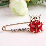 Maxbell Red Enamel Crystal Insect Ladybugs Brooch Lapel Pins Large Safety Pin Corsage - Aladdin Shoppers