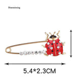 Maxbell Red Enamel Crystal Insect Ladybugs Brooch Lapel Pins Large Safety Pin Corsage - Aladdin Shoppers