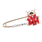Maxbell Red Enamel Crystal Insect Ladybugs Brooch Lapel Pins Large Safety Pin Corsage - Aladdin Shoppers