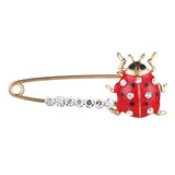Maxbell Red Enamel Crystal Insect Ladybugs Brooch Lapel Pins Large Safety Pin Corsage - Aladdin Shoppers