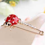 Maxbell Red Enamel Crystal Insect Ladybugs Brooch Lapel Pins Large Safety Pin Corsage - Aladdin Shoppers