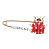 Maxbell Red Enamel Crystal Insect Ladybugs Brooch Lapel Pins Large Safety Pin Corsage - Aladdin Shoppers