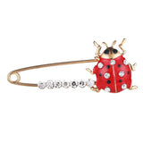Maxbell Red Enamel Crystal Insect Ladybugs Brooch Lapel Pins Large Safety Pin Corsage - Aladdin Shoppers