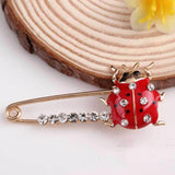 Maxbell Red Enamel Crystal Insect Ladybugs Brooch Lapel Pins Large Safety Pin Corsage - Aladdin Shoppers