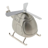 Silver Tone Cartoon Helicopter Piggy Bank Metal Money Box Coins Saving Box Home Decor Ornaments - Aladdin Shoppers