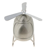 Silver Tone Cartoon Helicopter Piggy Bank Metal Money Box Coins Saving Box Home Decor Ornaments - Aladdin Shoppers