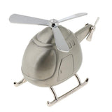 Silver Tone Cartoon Helicopter Piggy Bank Metal Money Box Coins Saving Box Home Decor Ornaments - Aladdin Shoppers