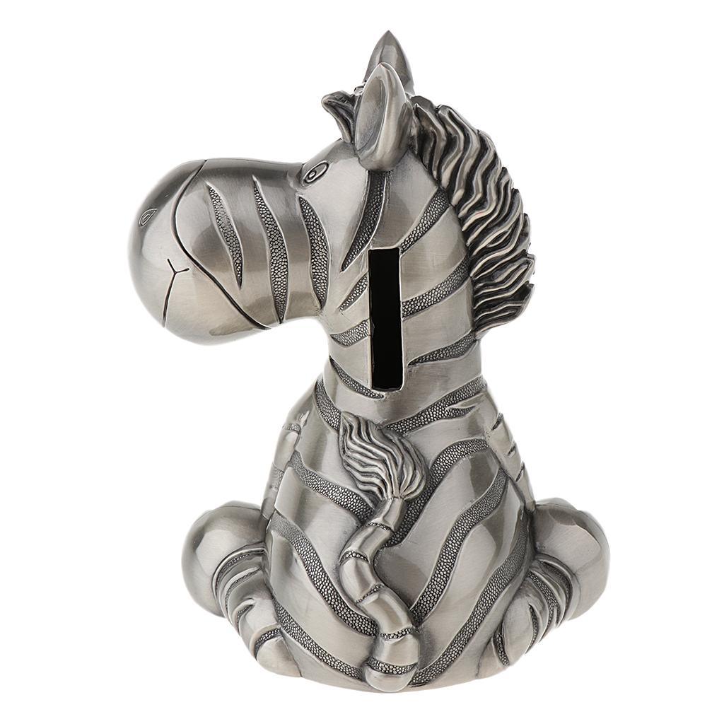 Maxbell Maxbell Creative Money Box Zebra Animal Piggy Bank Coins Saving Pot - Antique Silver