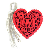 Wooden Hollow Heart Shape Wedding Party Decoration Supplies Wood Red Hanging Pendant Ornament Crafts for DIY Decoration - 10Pcs - Aladdin Shoppers