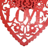 Wooden Hollow Heart Shape Wedding Party Decoration Supplies Wood Red Hanging Pendant Ornament Crafts for DIY Decoration - 10Pcs - Aladdin Shoppers