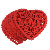 Wooden Hollow Heart Shape Wedding Party Decoration Supplies Wood Red Hanging Pendant Ornament Crafts for DIY Decoration - 10Pcs - Aladdin Shoppers