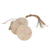 10 Pieces Round Wooden Decoration Bauble Ornaments Crafts - Hanging On Gifts Bags Wall Window Door Tree - Aladdin Shoppers