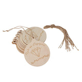10 Pieces Round Wooden Decoration Bauble Ornaments Crafts - Hanging On Gifts Bags Wall Window Door Tree - Aladdin Shoppers