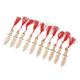 10 Pieces Wooden Hanging with Tassel Decoration Home Party Wedding Ornaments DIY Painted Bookmarks - Aladdin Shoppers