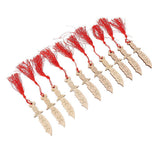 10 Pieces Wooden Hanging with Tassel Decoration Home Party Wedding Ornaments DIY Painted Bookmarks - Aladdin Shoppers