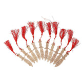 10 Pieces Wooden Hanging with Tassel Decoration Home Party Wedding Ornaments DIY Painted Bookmarks - Aladdin Shoppers