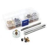 100 Sets Punk Rivet Tubular Studs with Fixing Tool Kit DIY Leather Clothing - Aladdin Shoppers