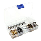 100 Sets Punk Rivet Tubular Studs with Fixing Tool Kit DIY Leather Clothing - Aladdin Shoppers