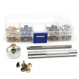 100 Sets Punk Rivet Tubular Studs with Fixing Tool Kit DIY Leather Clothing - Aladdin Shoppers