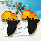 10 Pieces Bulk African Map Dangle Pendant Jewelry DIY Findings Supplies B