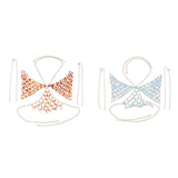 Maxbell Maxbell Sexy Bra Bikini Women Halter Sequin Tassel Summer Beach Chest Chain Rose Red