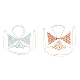 Maxbell Maxbell Sexy Bra Bikini Women Halter Sequin Tassel Summer Beach Chest Chain Rose Red