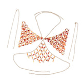 Maxbell Maxbell Sexy Bra Bikini Women Halter Sequin Tassel Summer Beach Chest Chain Rose Red