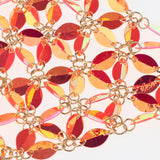 Maxbell Maxbell Sexy Bra Bikini Women Halter Sequin Tassel Summer Beach Chest Chain Rose Red