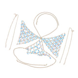 Maxbell Maxbell Sexy Bra Bikini Women Halter Sequin Tassel Summer Beach Chest Chain Blue