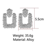 Trendy Geometric Earrings Womens Fashion Statement Dangle Earrings Silver